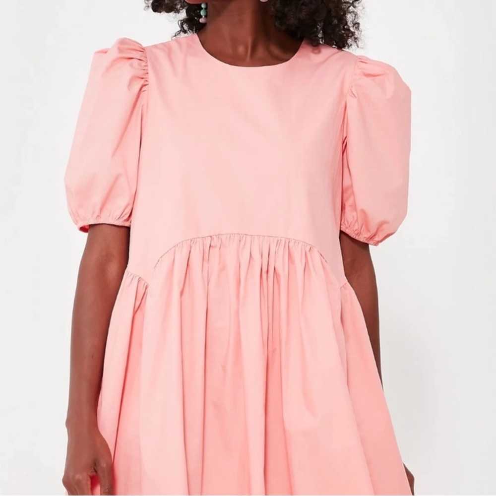 Tuckernuck Hyacinth House Women’s Coral Allie Puff Sleeve Babydoll Dress Medium - Picture 4 of 11